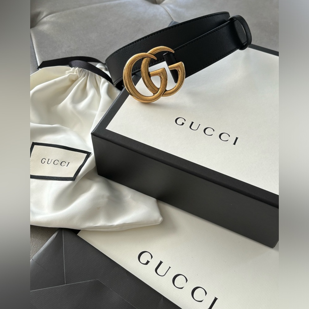 Gucci Leather Belt With Double G Buckle